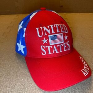 CSI United States Baseball Cap Mens OSFM Red USA Flag‎ Stars Patriotic Hat